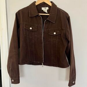 Vintage Zip-Front Jacket - Brown Medium